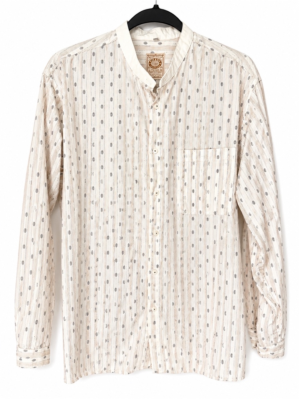 Wah Maker True West Outfitters Western Stripe Boho Geometric Button Down Shirt L